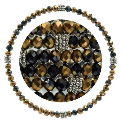 Stackin' Stones Single Bracelet - Amber Tones - CJ Bella Co.