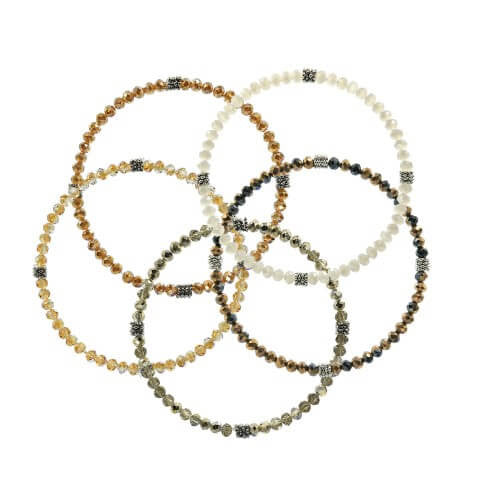 Stackin' Stones Single Bracelet - Amber Tones - CJ Bella Co.
