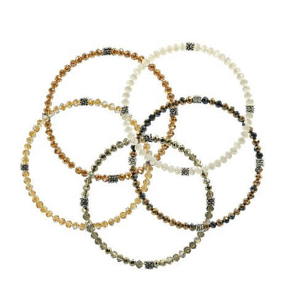 Stackin' Stones Single Bracelet - Amber Tones - CJ Bella Co.