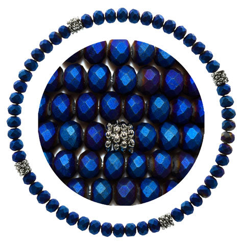 Stackin' Stones Single Bracelet - Blue Tones - CJ Bella Co.