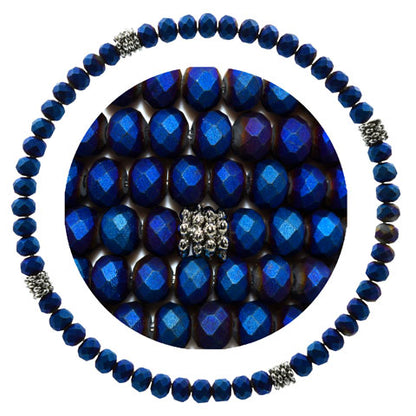 Stackin' Stones Single Bracelet - Blue Tones - CJ Bella Co.