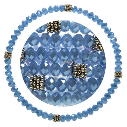 Stackin' Stones Single Bracelet - Blue Tones - CJ Bella Co.