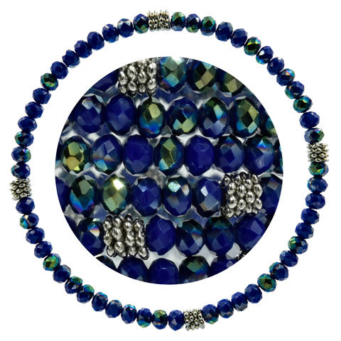 Stackin' Stones Single Bracelet - Blue Tones - CJ Bella Co.