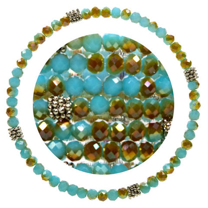 Stackin' Stones Single Bracelet - Blue Tones - CJ Bella Co.