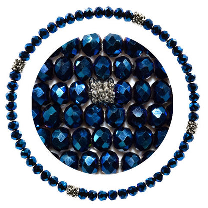 Stackin' Stones Single Bracelet - Blue Tones - CJ Bella Co.