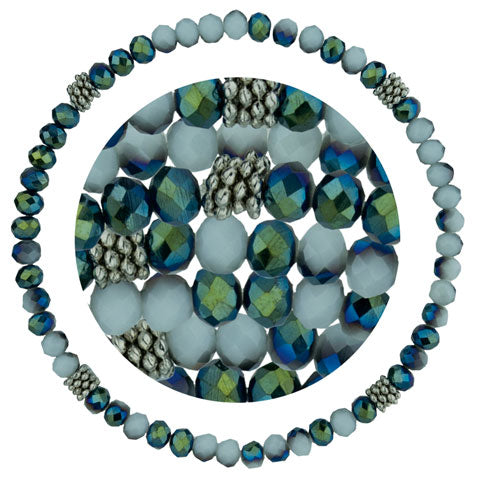 Stackin' Stones Single Bracelet - Blue Tones - CJ Bella Co.