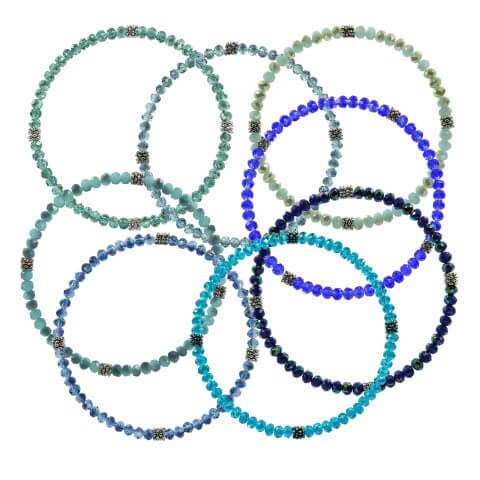 Stackin' Stones Single Bracelet - Blue Tones - CJ Bella Co.