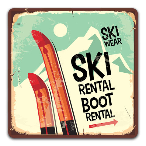 "Ski Rental" Coaster by CJ Bella Co