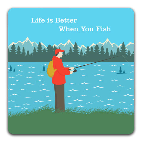 "Life is Better When you Fish" Coaster by CJ Bella Co