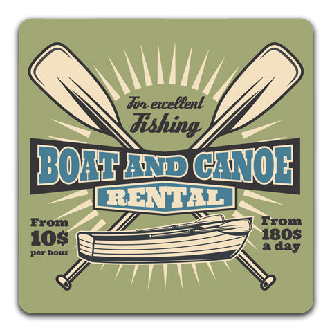 "Boat and Canoe Rental" Coaster by CJ Bella Co