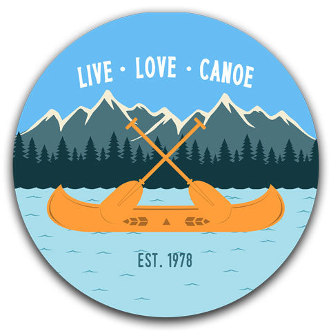 "Live Love Canoe" Car Coaster by CJ Bella Co