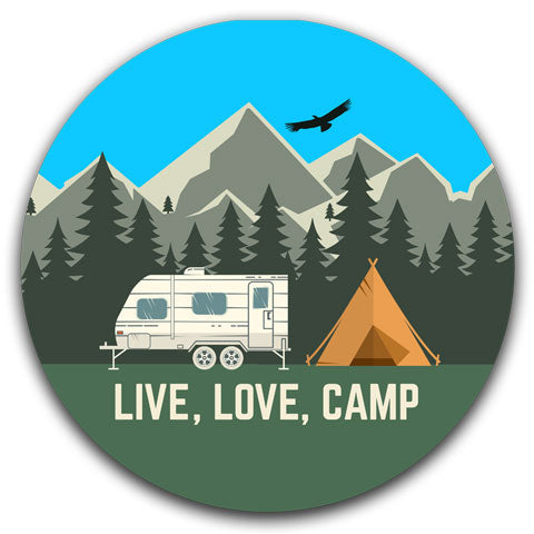 "Live Love Camp" Car Coaster by CJ Bella Co