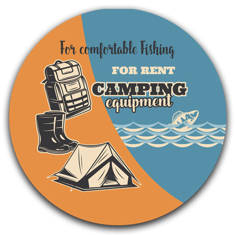"Camping Equipment" Car Coaster by CJ Bella Co