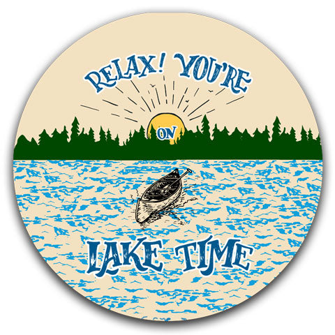 "Relax You're On Lake Time" Car Coaster by CJ Bella Co
