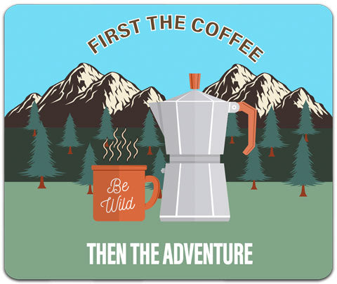 "First The Coffee" Mouse Pad by CJ Bella Co