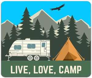 "Live Love Camp" Mouse Pad by CJ Bella Co