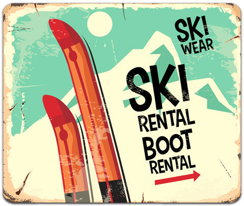 "Ski Rental" Mouse Pad by CJ Bella Co