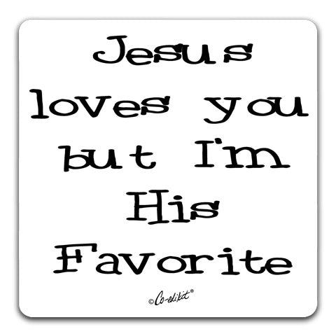 "Jesus Loves You" Drink Coaster by Co-edikit