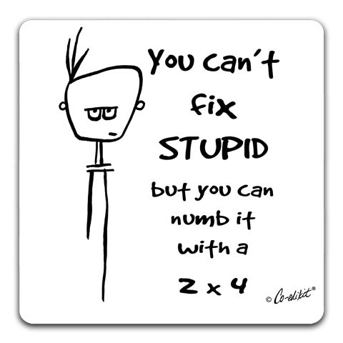 "You Can't Fixed Stupid" Drink Coaster by Co-edikit