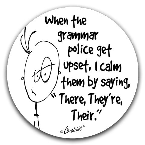 "When The Grammar Police" Car Coasters by Co-edikit