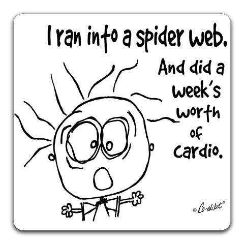 "I Ran Into A Spider Web" Drink Coaster by Co-edikit