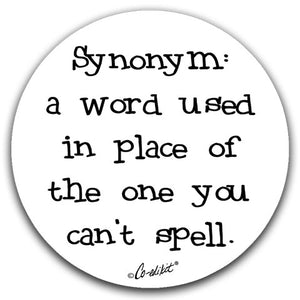 "Synonym A Word Used" Car Coasters by Co-edikit