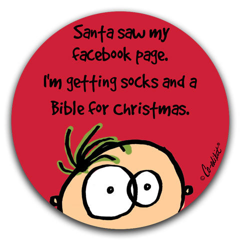 "Santa Saw My Facebook" Car Coasters by Co-edikit