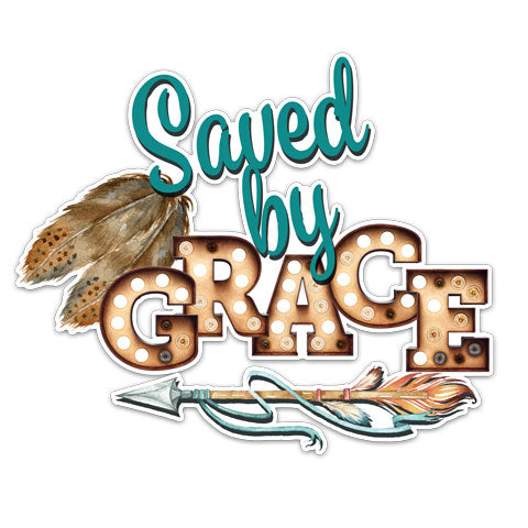 "Saved By Grace" Vinyl Decal by CJ Bella Co