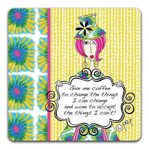"Give Me Coffee" Dolly Mama's by Joey Drink Coaster