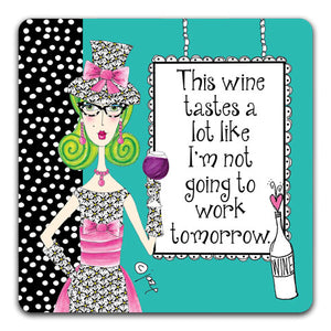 DM135-0058 This Wine Tastes Drink Coaster by Dolly Mama and CJ Bella Co