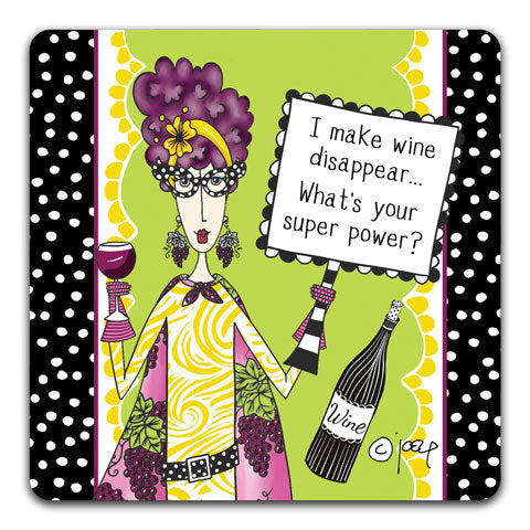 DM187-0055 Wine Disappear Dolly Mama's by Joey and CJ Bella Co Drink Coasters