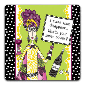 DM187-0055 Wine Disappear Dolly Mama's by Joey and CJ Bella Co Drink Coasters