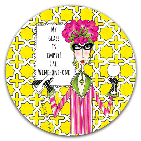 "My Glass is Empty" Dolly Mama's by Joey Car Coaster
