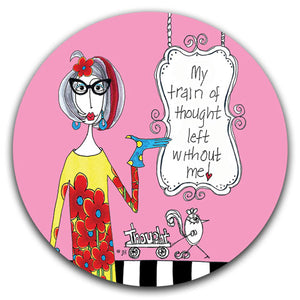 DM224-0186-My Train-of Thought-Left-Without-Me Car Coaster by Dolly-Mama's by Joey and CJ-Bella-Co