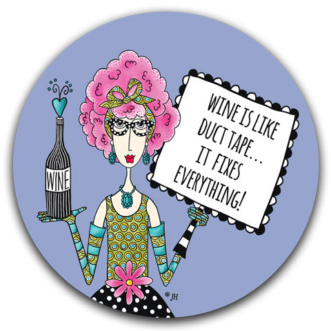 "Wine Is Like" Dolly Mama's by Joey Car Coaster