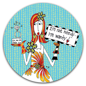 DM248-0121-I'm-Not-Needy-Rubber-Car-Coaster-Designed-and-printed-in-the-US-CJ-Bella-Co