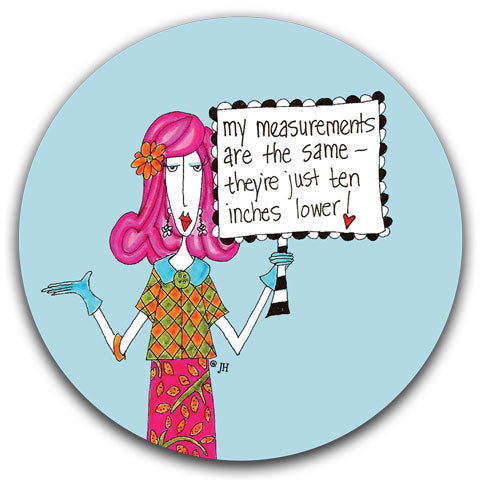"My Measurements" Dolly Mama's by Joey Car Coaster