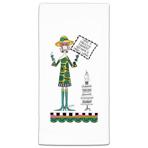 "I Have a Fabulous Therapist" Dolly Mama's by Joey Flour Sack Towel - CJ Bella Co.
