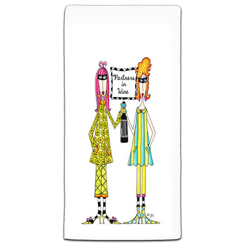 "Partners In Wine" Dolly Mama's by Joey Flour Sack Towel