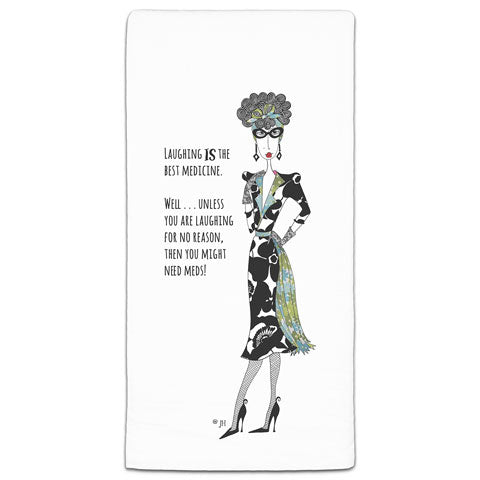 "Laughing is the Best Medicine" Dolly Mama's by Joey Flour Sack Towel - CJ Bella Co.