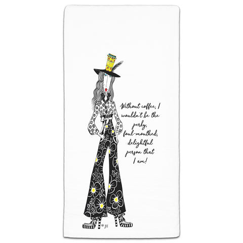 "Without Coffee" Dolly Mama's by Joey Flour Sack Towel - CJ Bella Co.