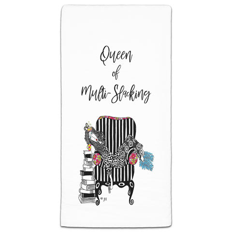 "Queen of Multi-Slacking" Dolly Mama's by Joey Flour Sack Towel