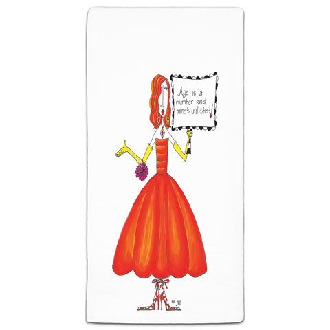 "Age is a Number" Dolly Mama's by Joey Flour Sack Towel - CJ Bella Co.