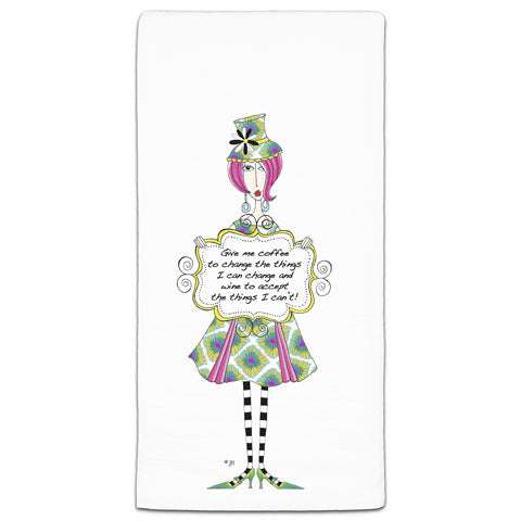 "Give Me Coffee" Dolly Mama's by Joey Flour Sack Towel