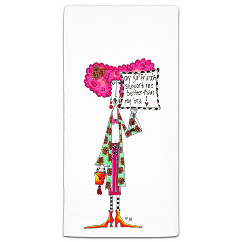 "My Girlfriends Support" Dolly Mama's by Joey Flour Sack Towel