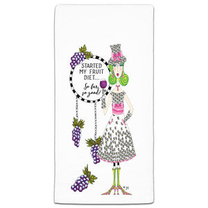 "Started My Fruit Diet" Dolly Mama's by Joey Flour Sack Towel - CJ Bella Co.