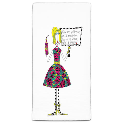 "Give Me Patience" Dolly Mama's by Joey Flour Sack Towel