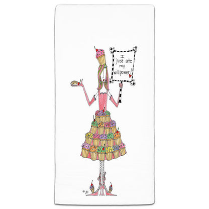 "I Just Ate My Willpower" Dolly Mama's by Joey Flour Sack Towel - CJ Bella Co.