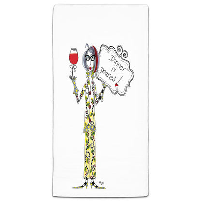 "Dinner is Poured!" Dolly Mama's by Joey Flour Sack Towel - CJ Bella Co.