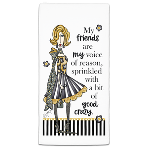 "My Friends Are My Voice" Dolly Mama's by Joey Flour Sack Towel